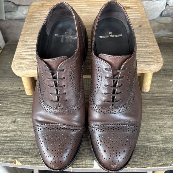 Brooks Brothers Oxford Leather Upper Insole & Out Sole /Cap Toe Brown Men US 9 D main image 6